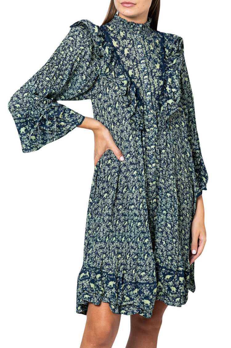By Timo-Floral rufffled mini over-fit dress-dgallerystore