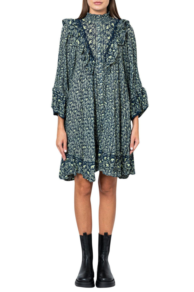 By Timo-Floral rufffled mini over-fit dress-dgallerystore