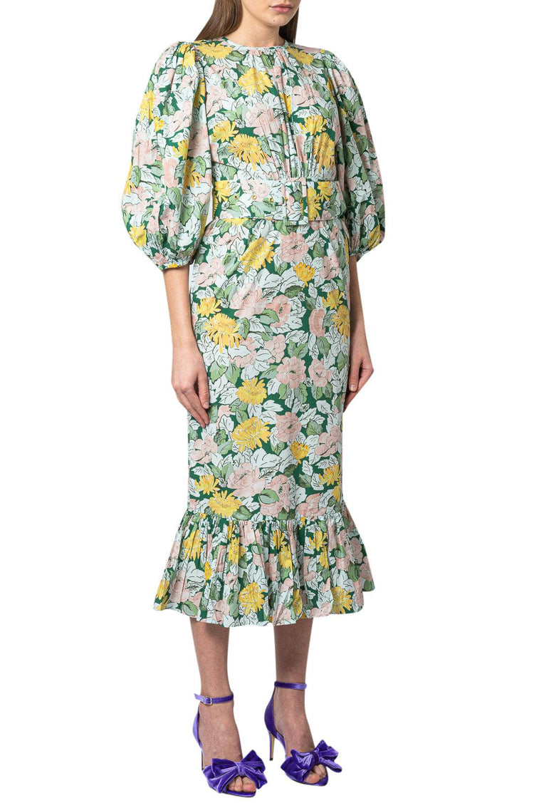 By Timo-Floral ruffled long dress-dgallerystore
