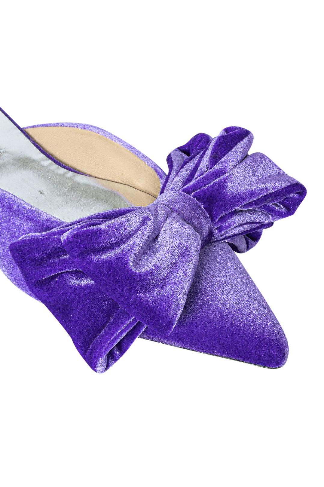 Custommade-Marbel Velvet pointed flat sandals-dgallerystore