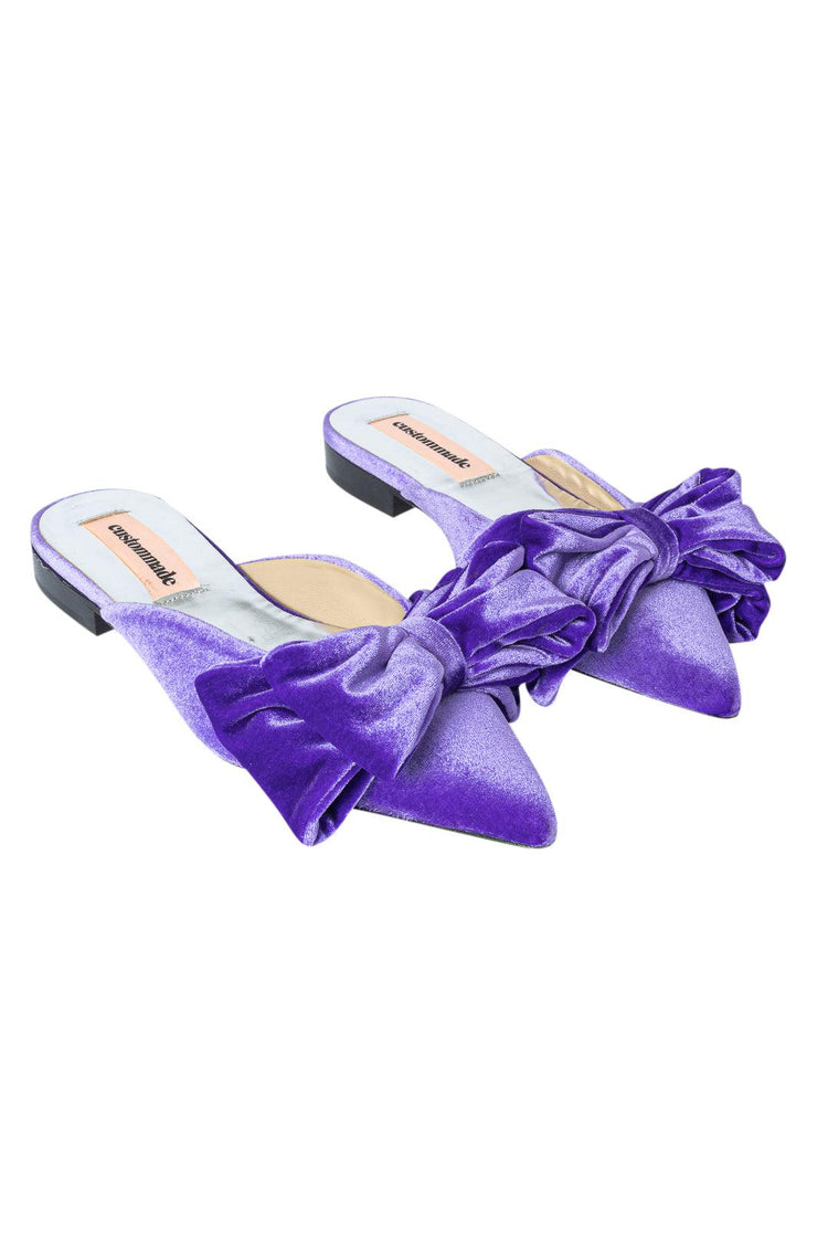 Custommade-Marbel Velvet pointed flat sandals-dgallerystore