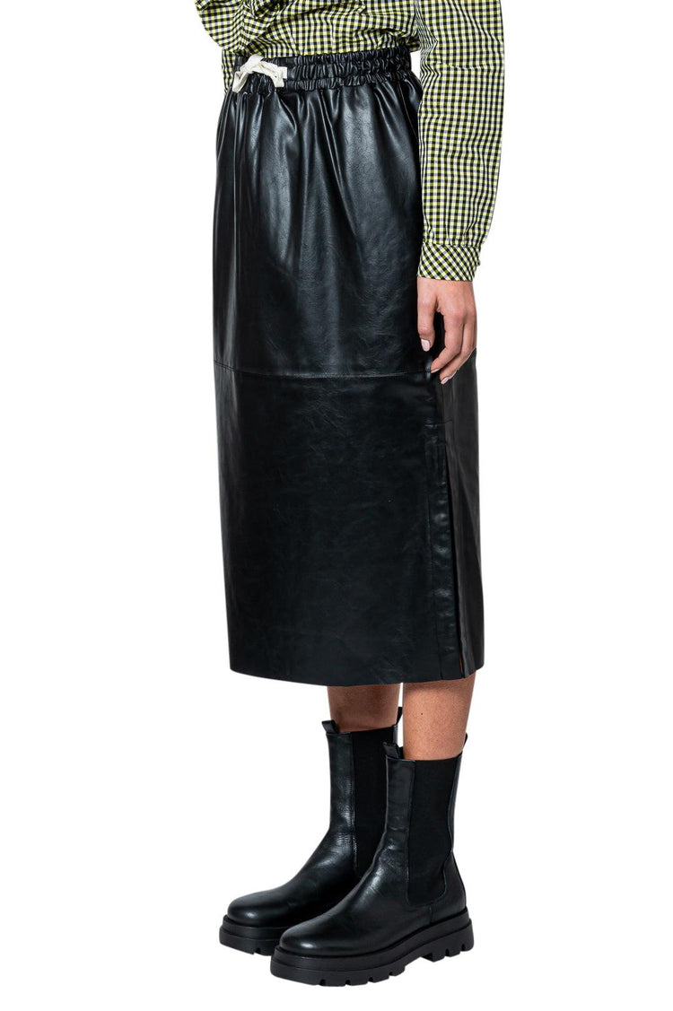Designers Remix-Eco-leather midi-skirt-dgallerystore