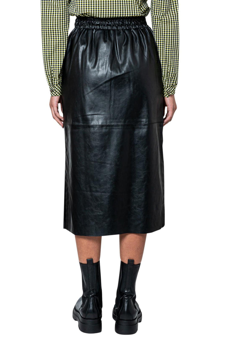 Designers Remix-Eco-leather midi-skirt-dgallerystore