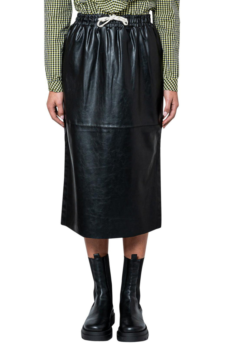 Designers Remix-Eco-leather midi-skirt-dgallerystore