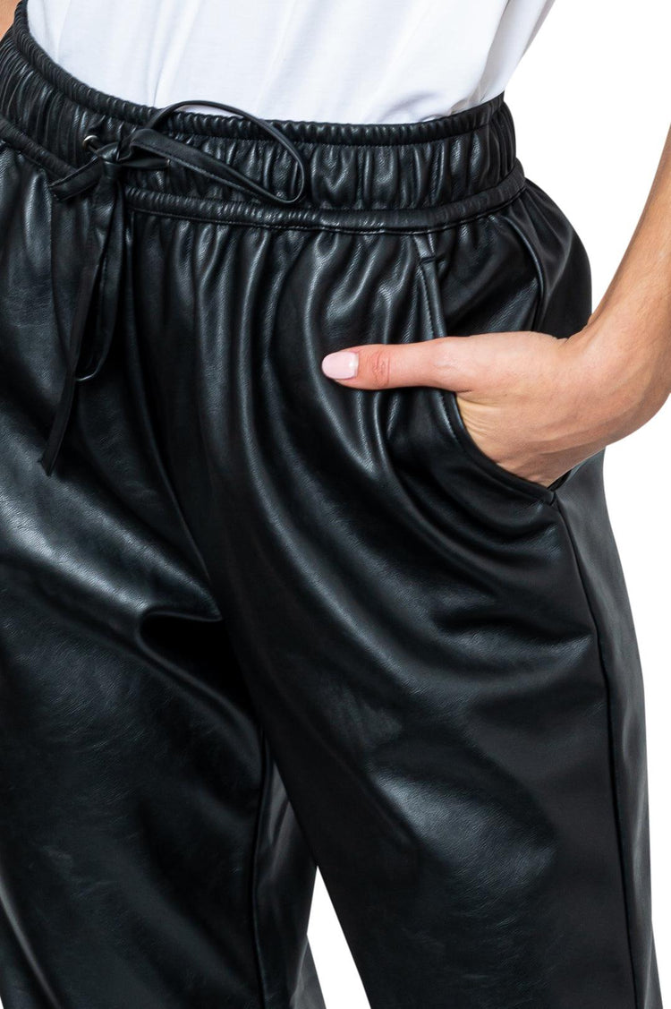 Designers Remix-Eco-leather track pants-dgallerystore