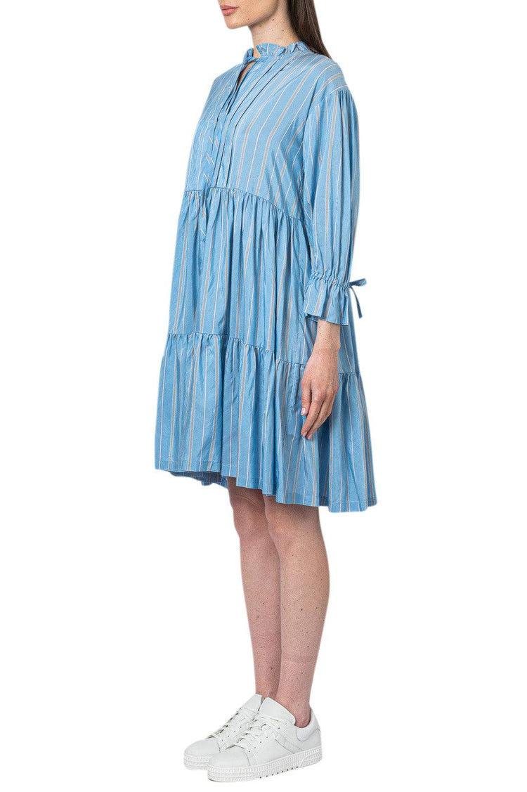 Designers Remix-Striped ruffled midi-dress-dgallerystore