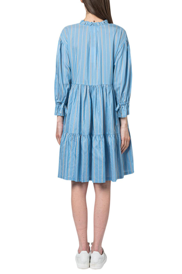 Designers Remix-Striped ruffled midi-dress-dgallerystore