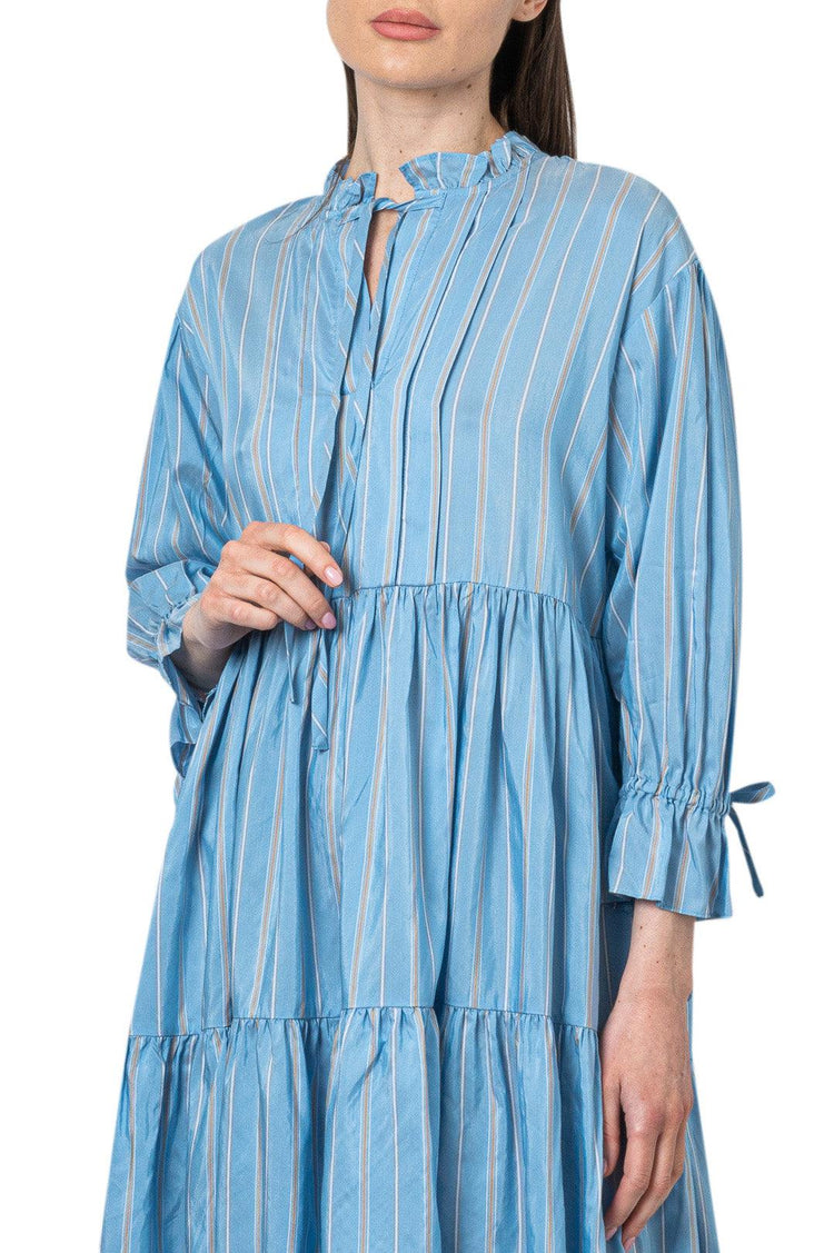 Designers Remix-Striped ruffled midi-dress-dgallerystore