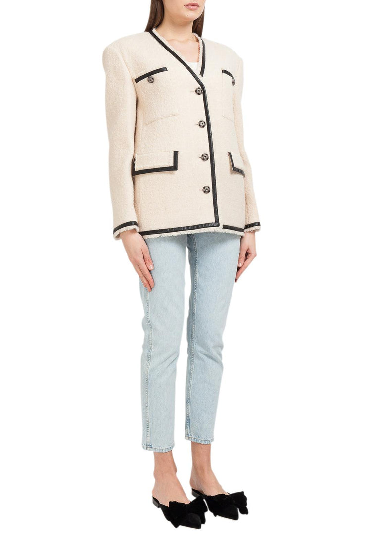Drae-Tailored beige wool jacket-dgallerystore