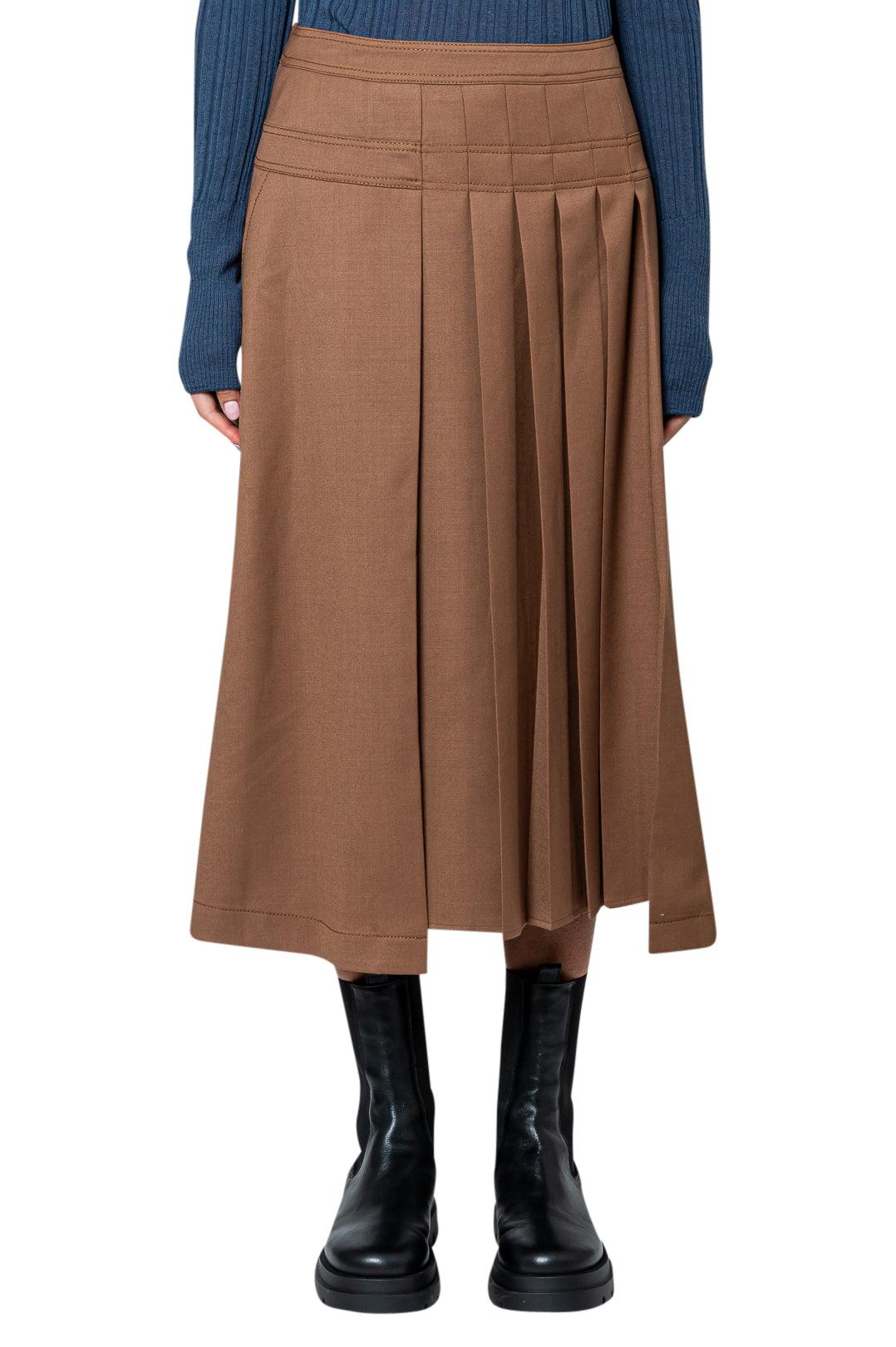 Lvir-Pleated midi skirt-dgallerystore
