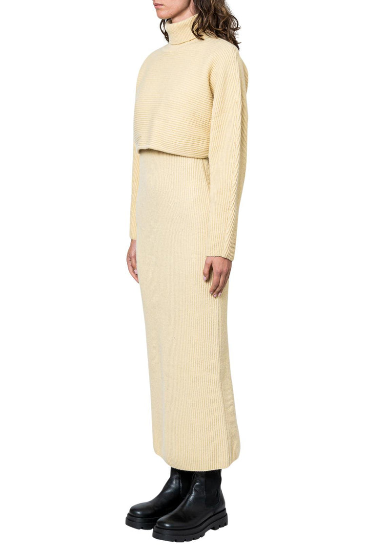 Lvir-Ribbed wool long dress-dgallerystore