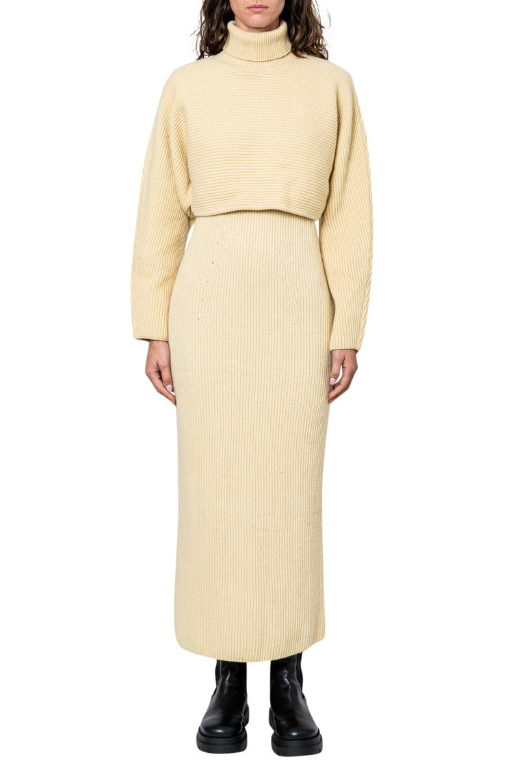 Lvir-Ribbed wool long dress-dgallerystore