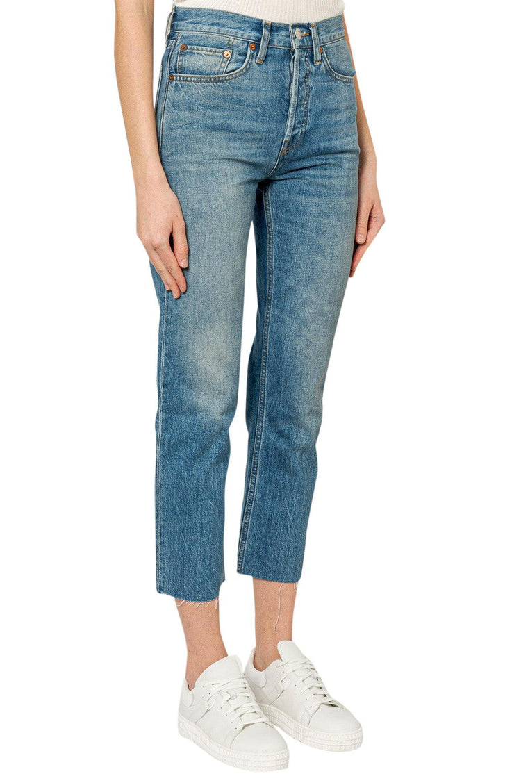 Re/Done-Cotton denim straight jeans-dgallerystore