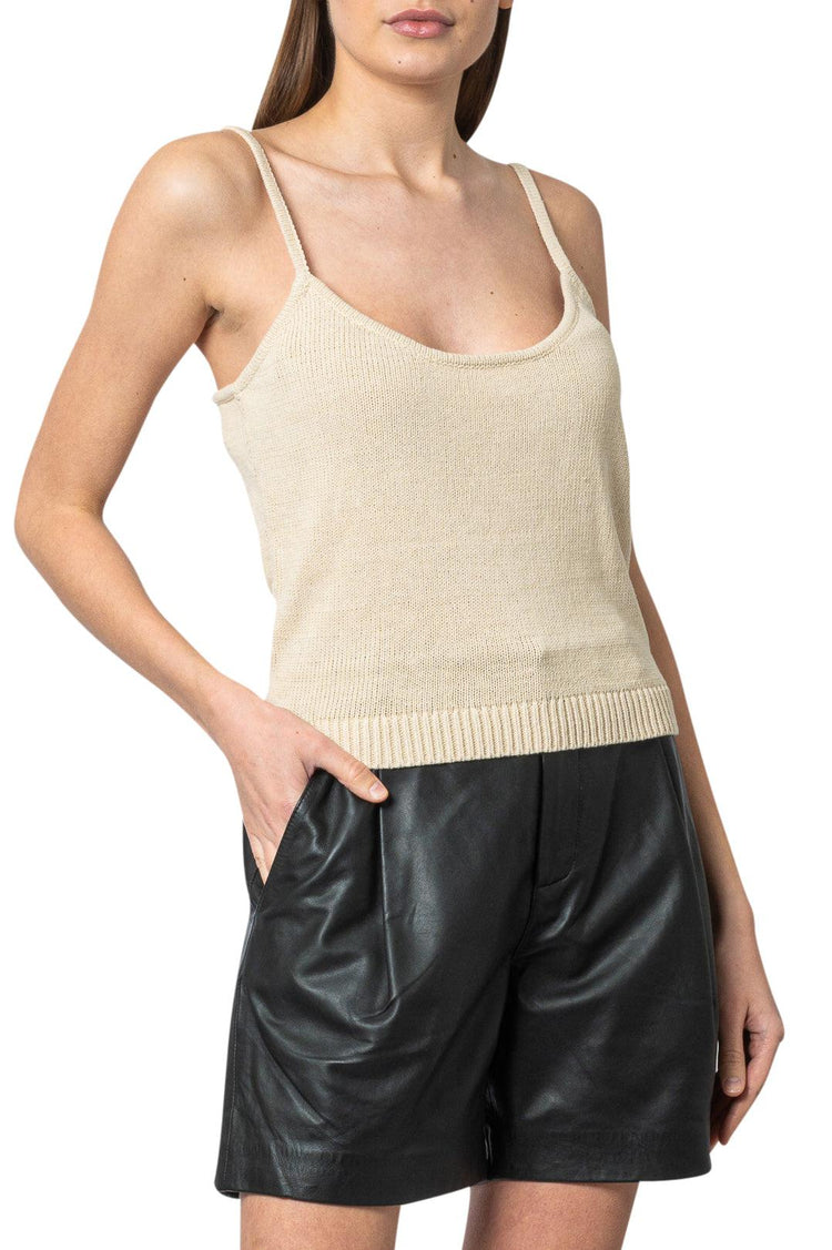 The Garment-Linen and cotton knit top-dgallerystore