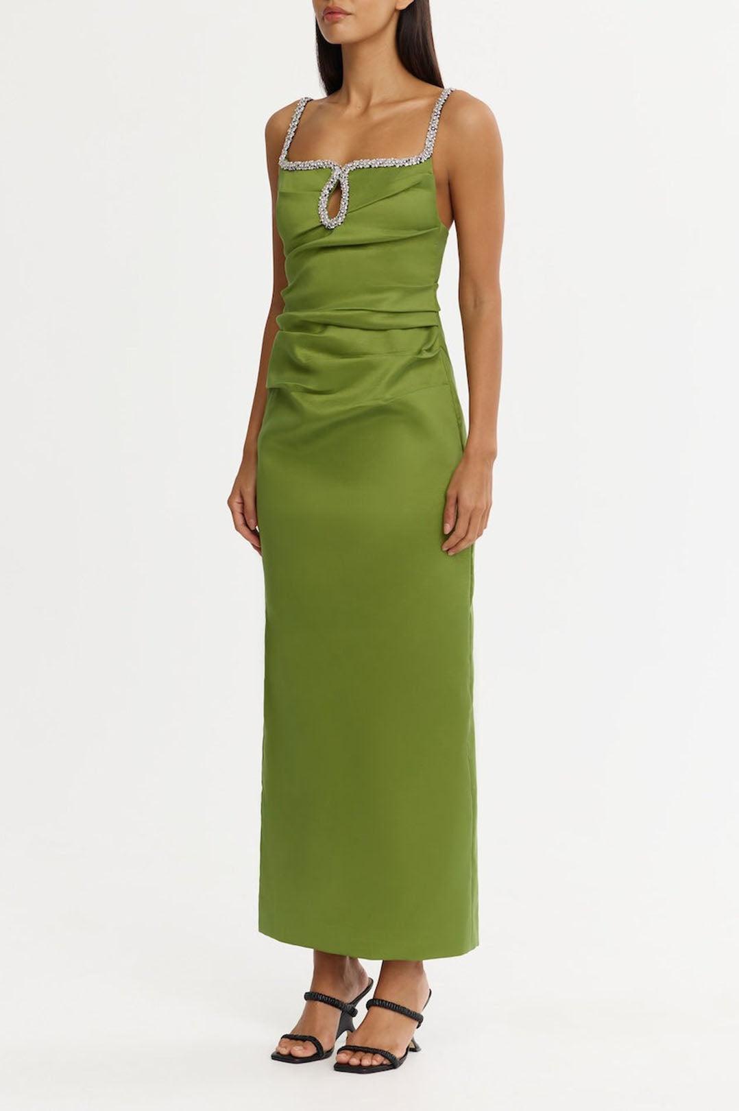 Astonhall midi dress basil green