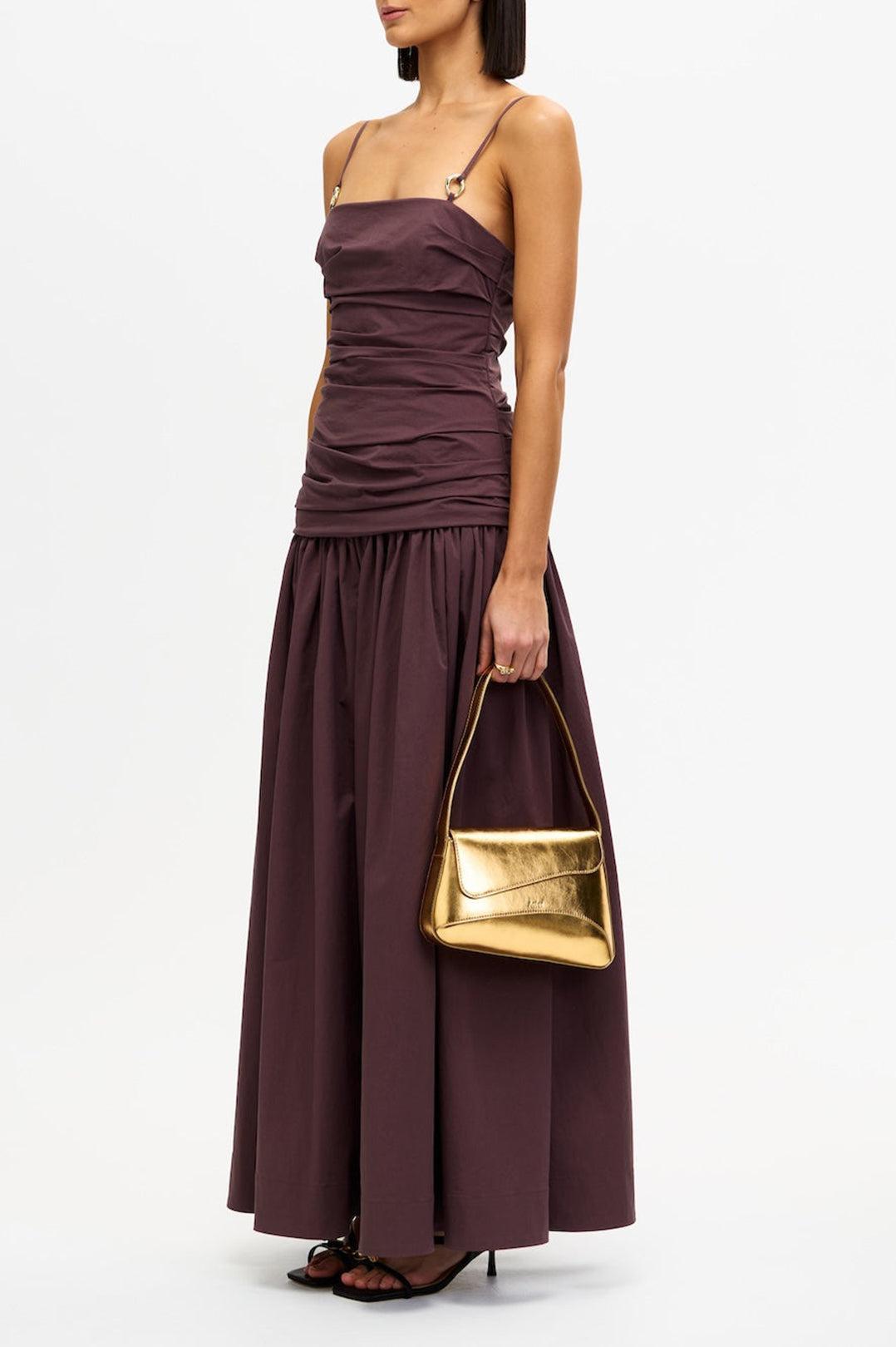 Acler-Pembrey maxi dress cocoa-dgallerystore