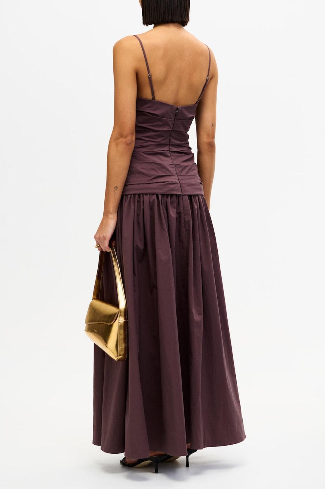 Acler-Pembrey maxi dress cocoa-dgallerystore