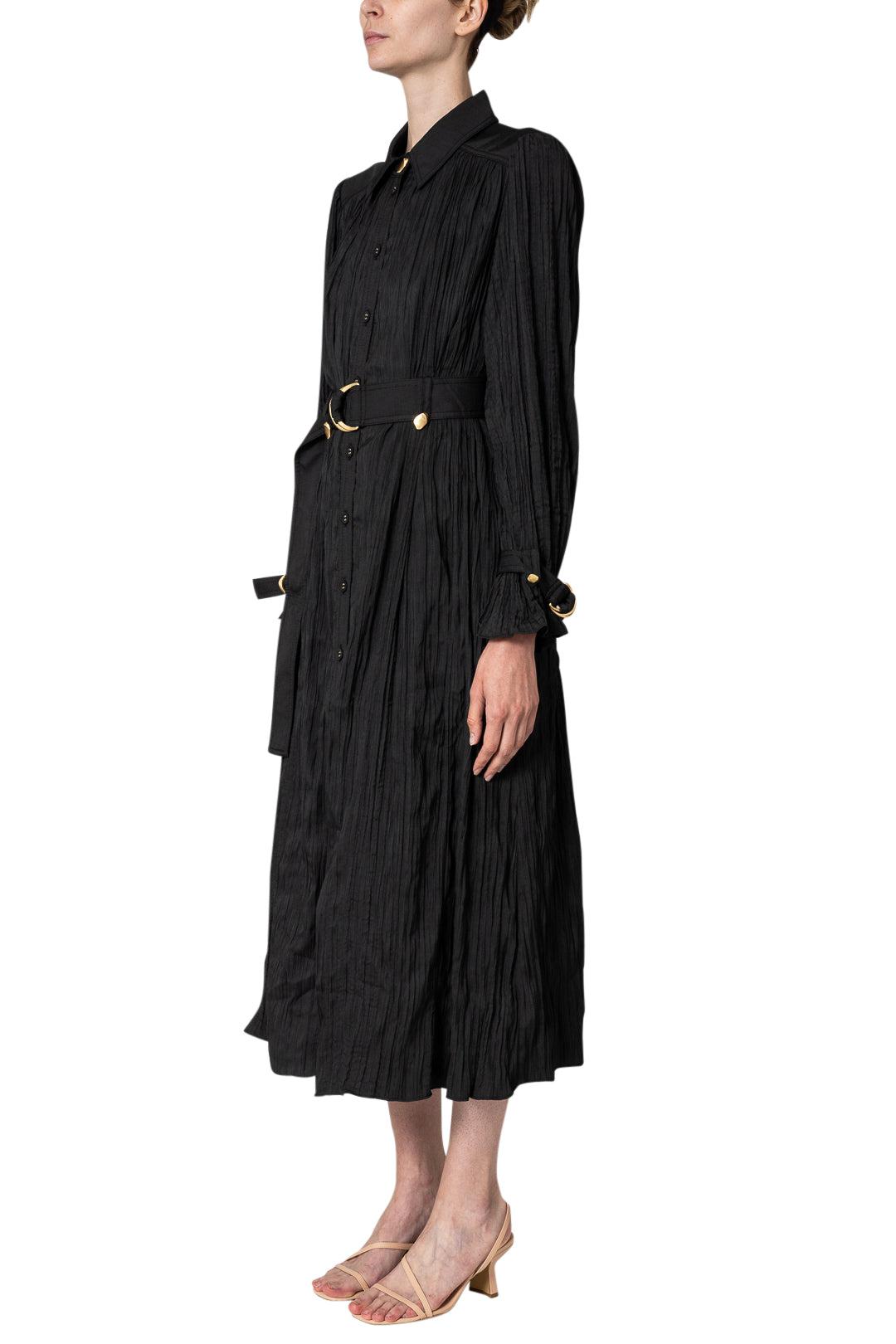 Aje-Bays Crushed Pleat Midi Dress-dgallerystore