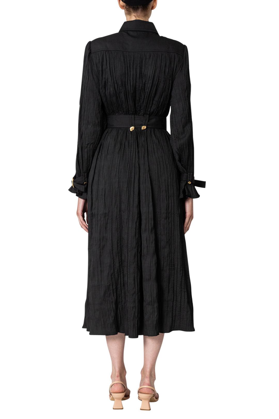 Aje-Bays Crushed Pleat Midi Dress-dgallerystore