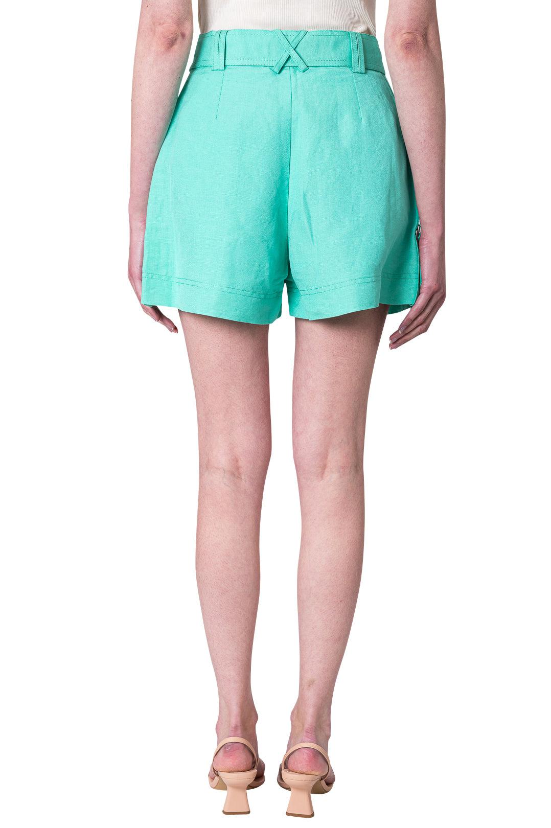 Aje-Belted Linen Shorts-dgallerystore