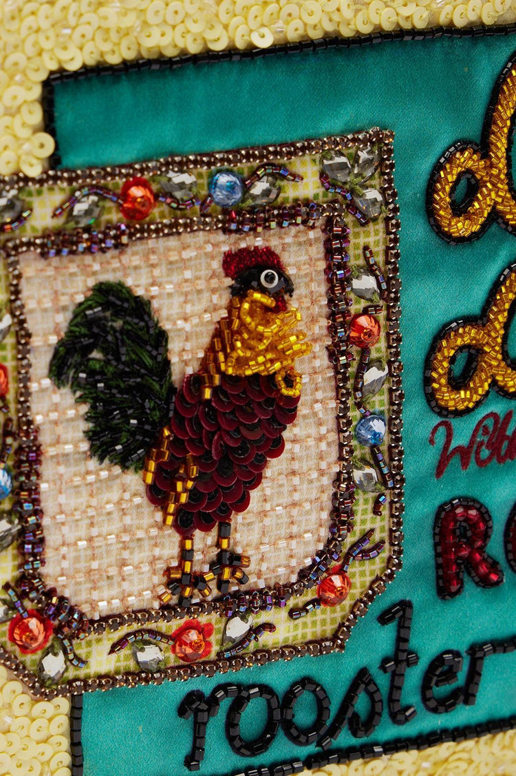 Alemais-Ace rooster embellished clutch-dgallerystore