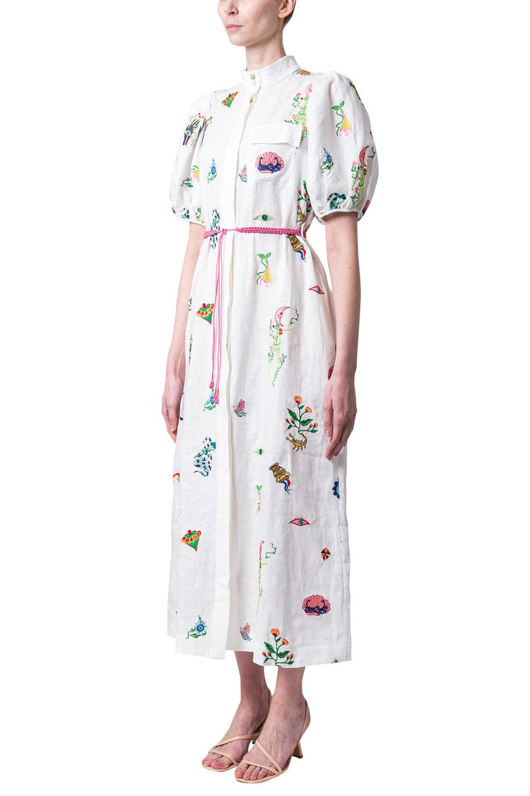Alemais-Atticus Embroidered Shirt Dress-dgallerystore