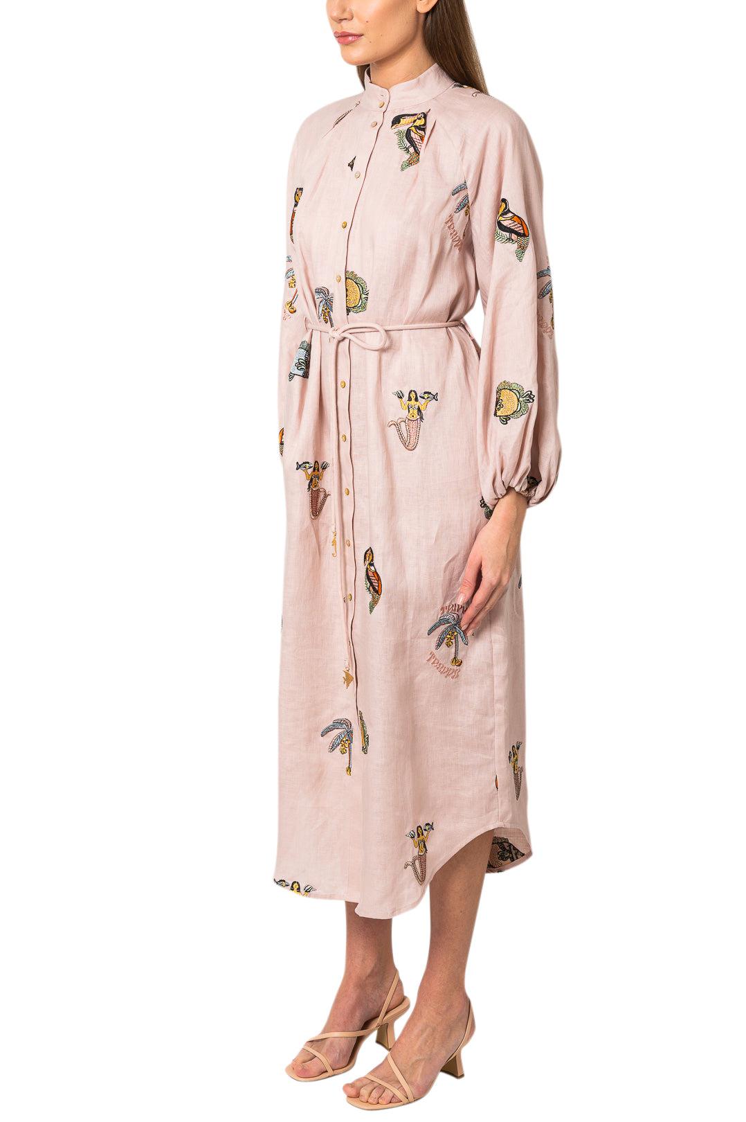 Alemais-Embroidered shirt long dress-dgallerystore