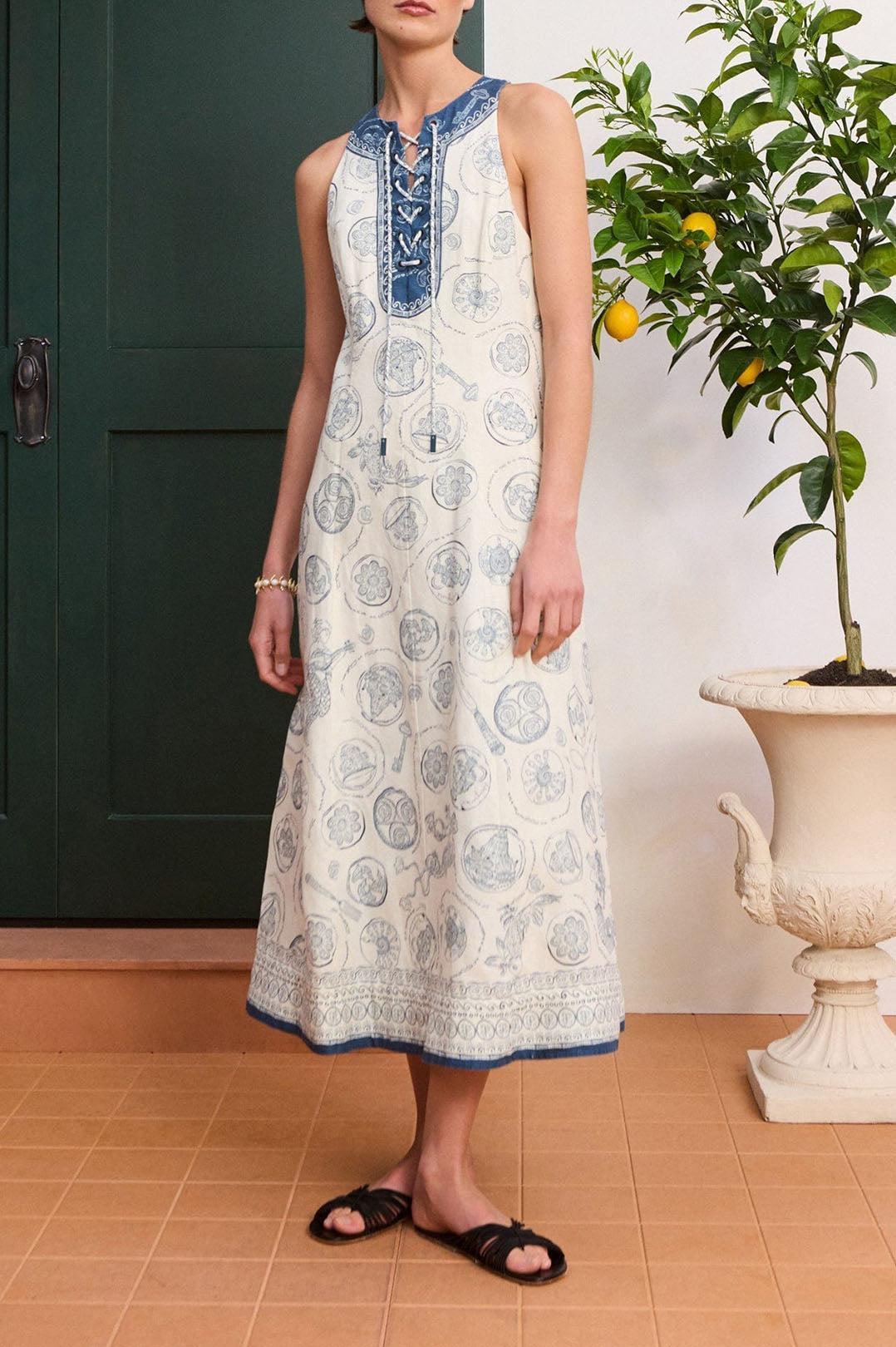 Alemais - Lucky lace up midi dress