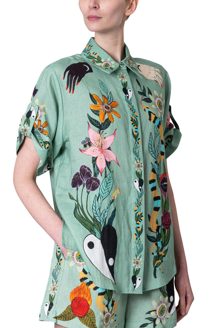 Alemais-Meagan Oversized Linen Shirt-dgallerystore