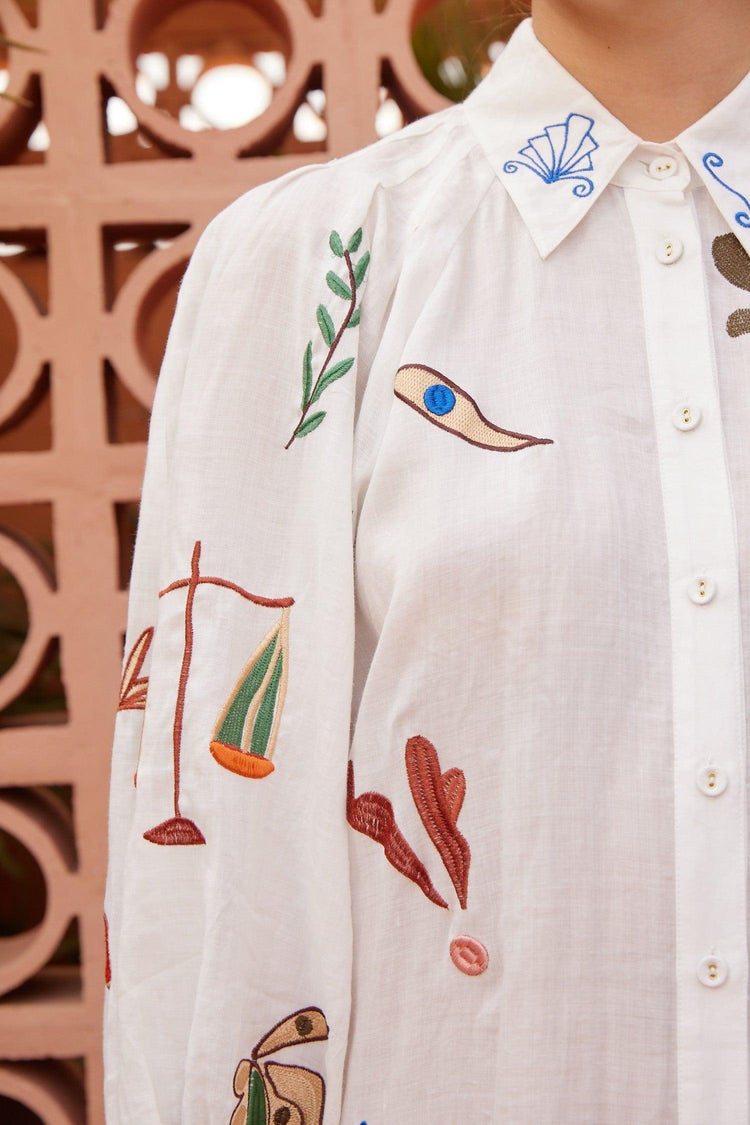 Alemais-Mina embroidered shirtdress-dgallerystore