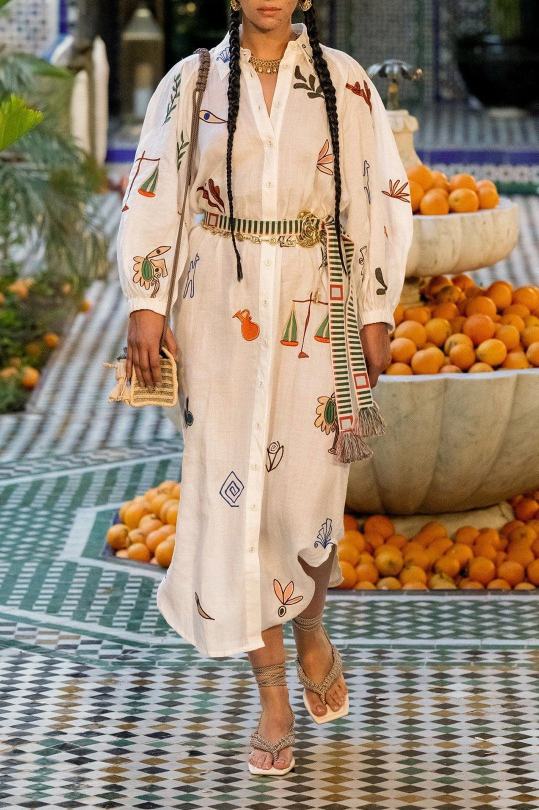 Alemais-Mina embroidered shirtdress-dgallerystore