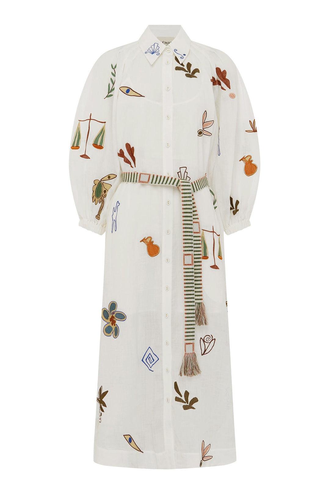 Alemais-Mina embroidered shirtdress-dgallerystore