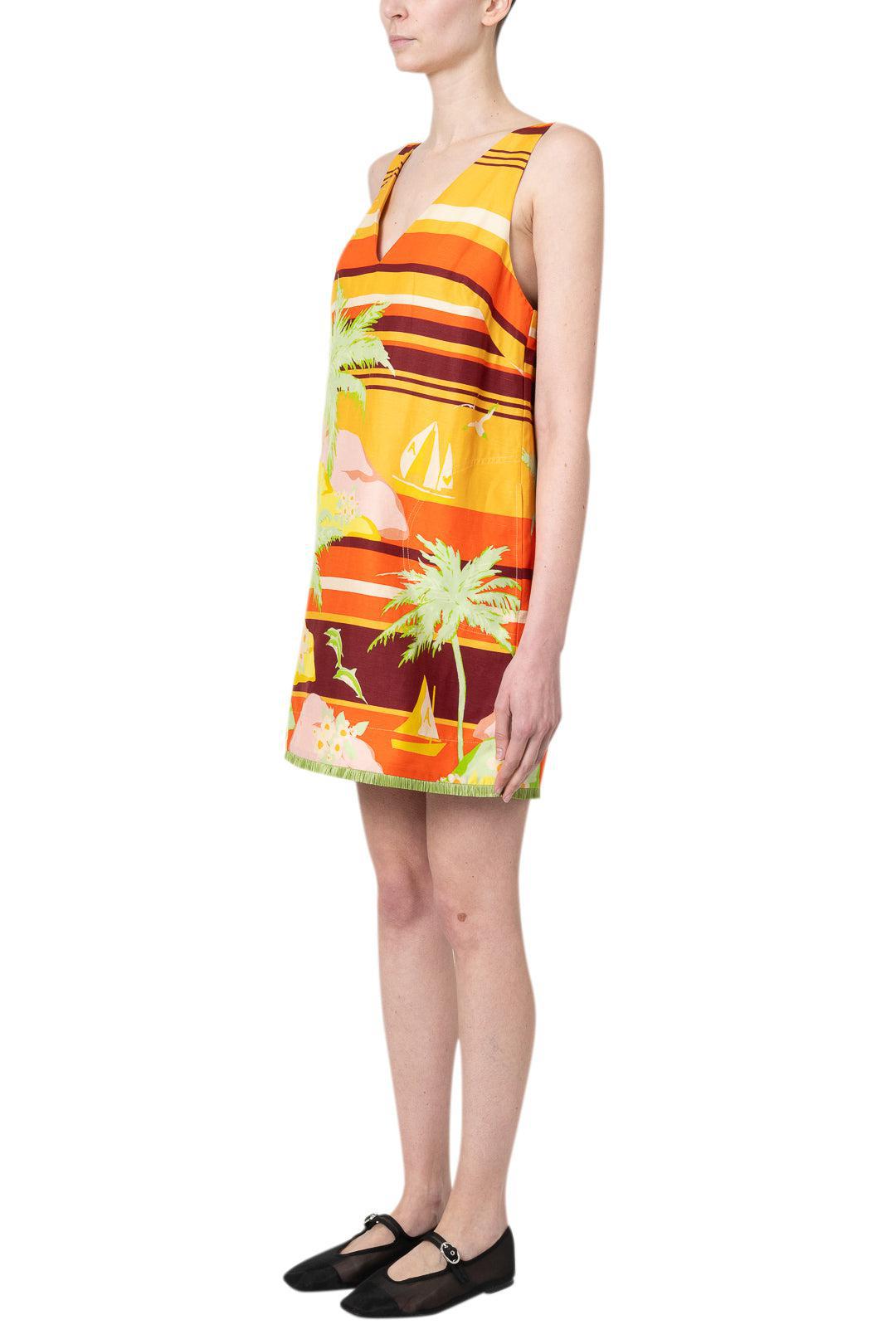 Palm Island V Neck mini dress