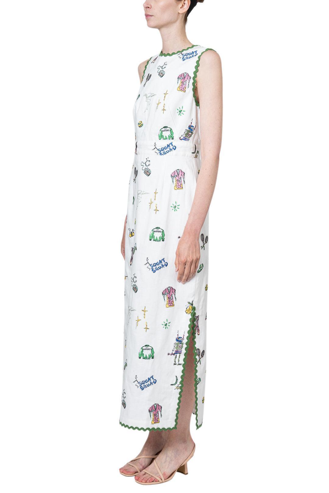 alemais play embroidered dress Play embroidered linen shirt dress in white - Alemais