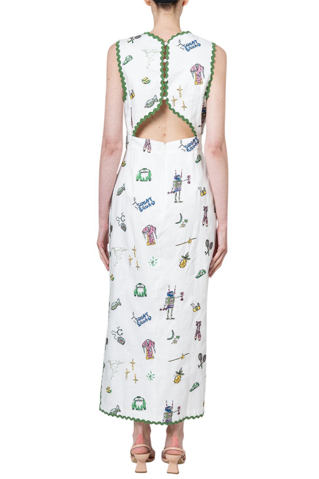 sachin and babi light blue dress ALMAIS Play Linen Embroidered Sleeveless Scoop-Neck Mini Dress