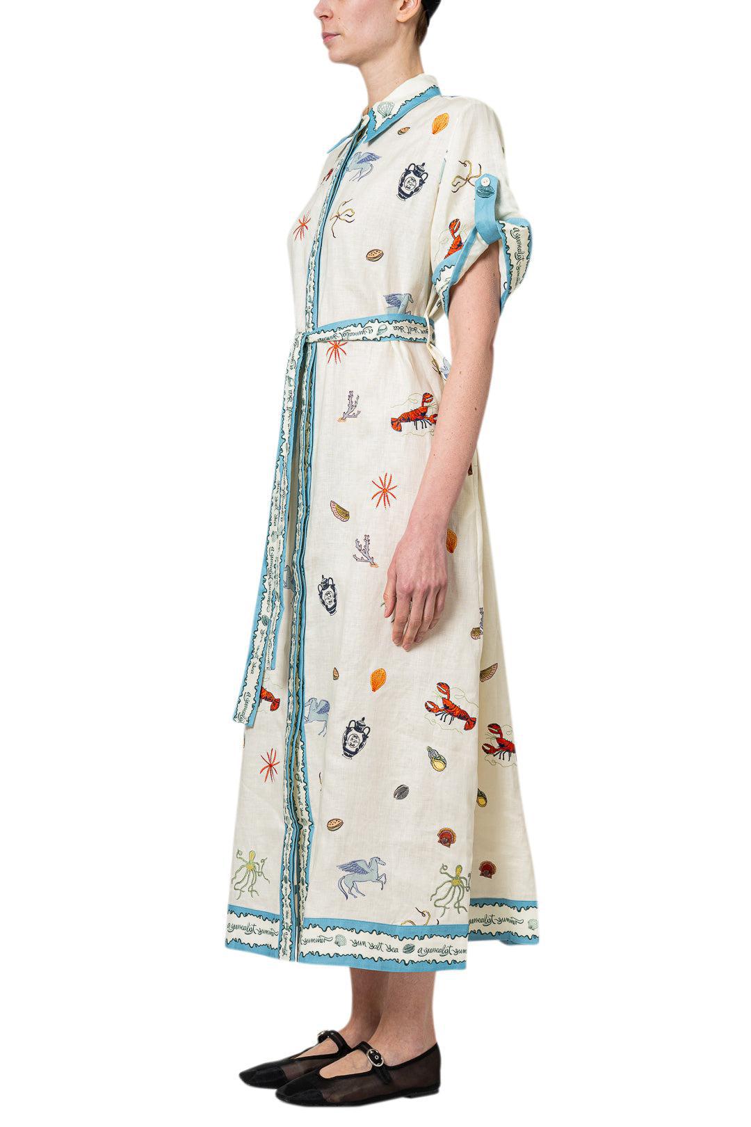 Alemais-Sandy Embroidered Shirtdress-dgallerystore