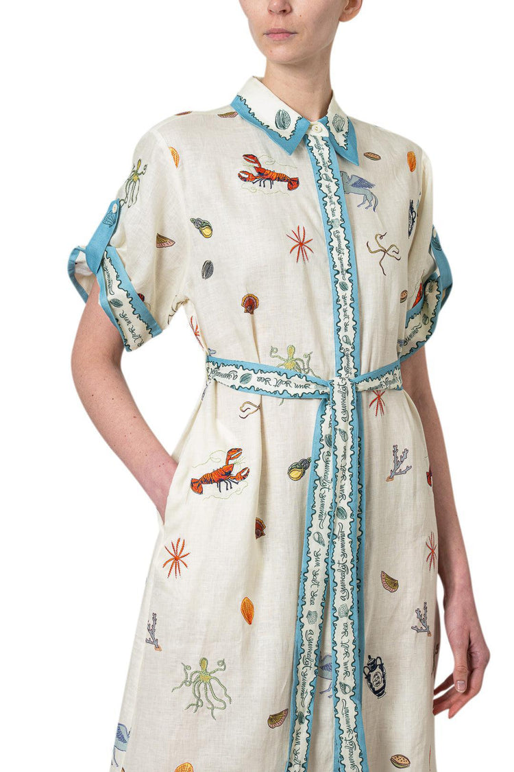 Alemais-Sandy Embroidered Shirtdress-dgallerystore