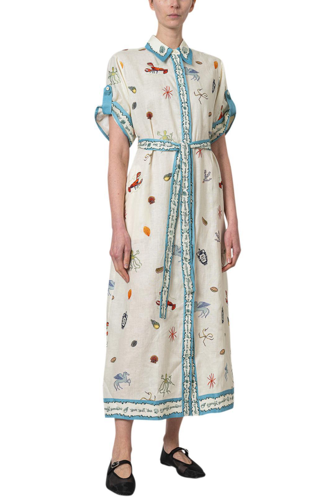 Alemais-Sandy Embroidered Shirtdress-dgallerystore