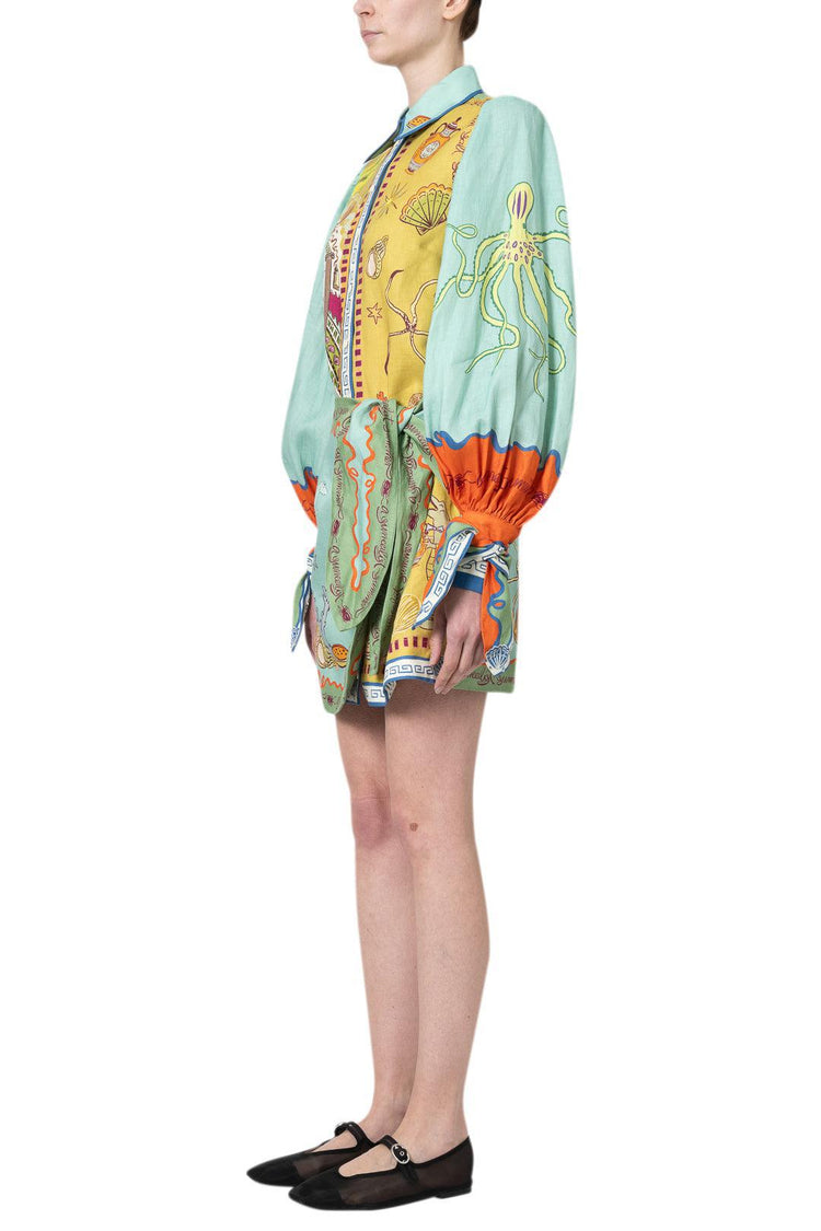 Alemais-Surrealist Summer Mini Shirtdress-dgallerystore