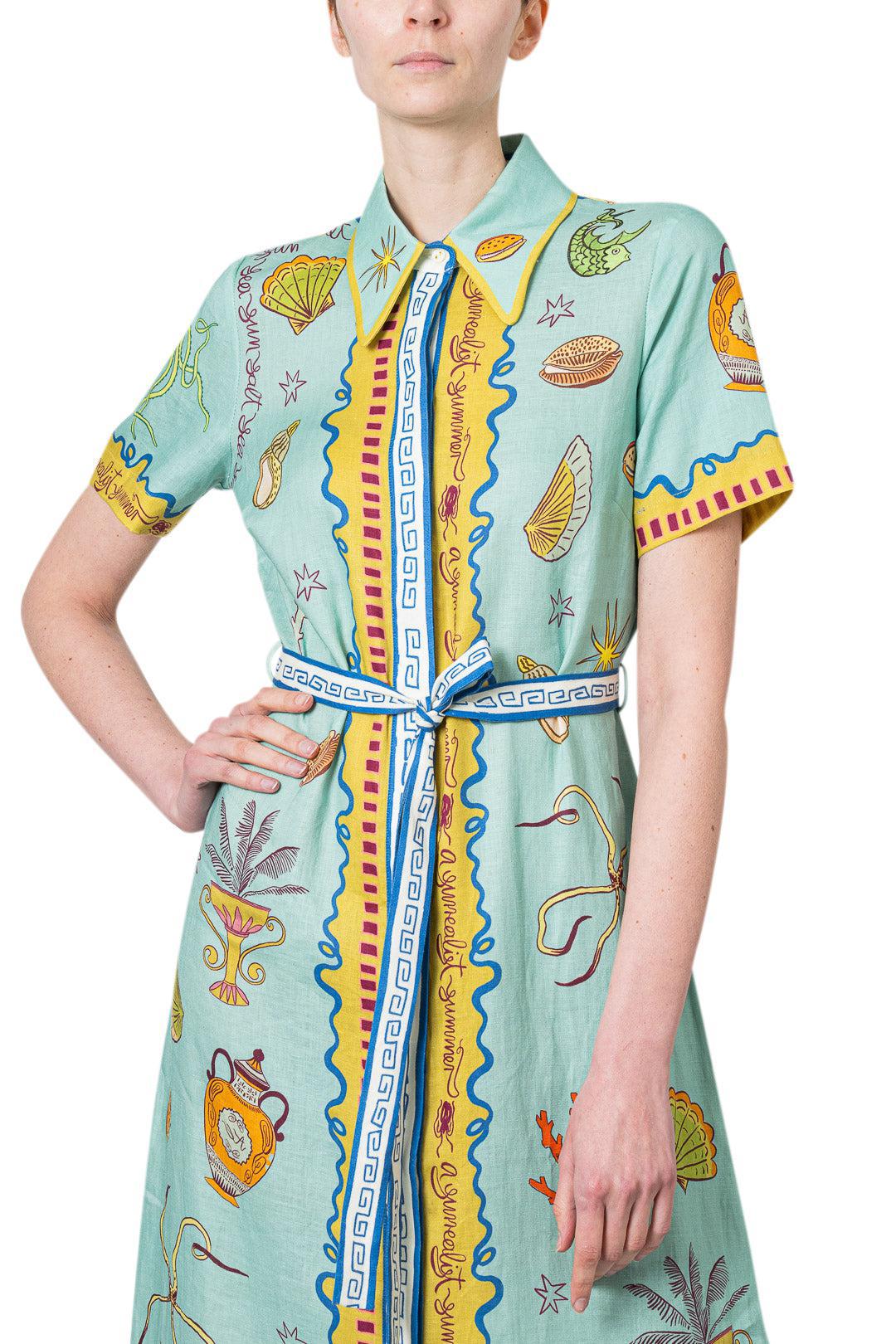 Alemais-Surrealist Summer Shirtdress-dgallerystore