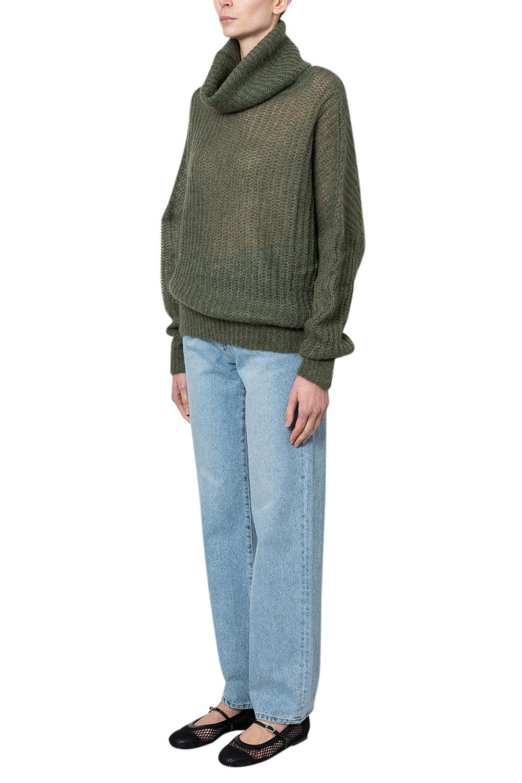 Alexandre Vauthier-HIGH NECK KNIT-203KTO1301 1329 203 KHAKI-dgallerystore