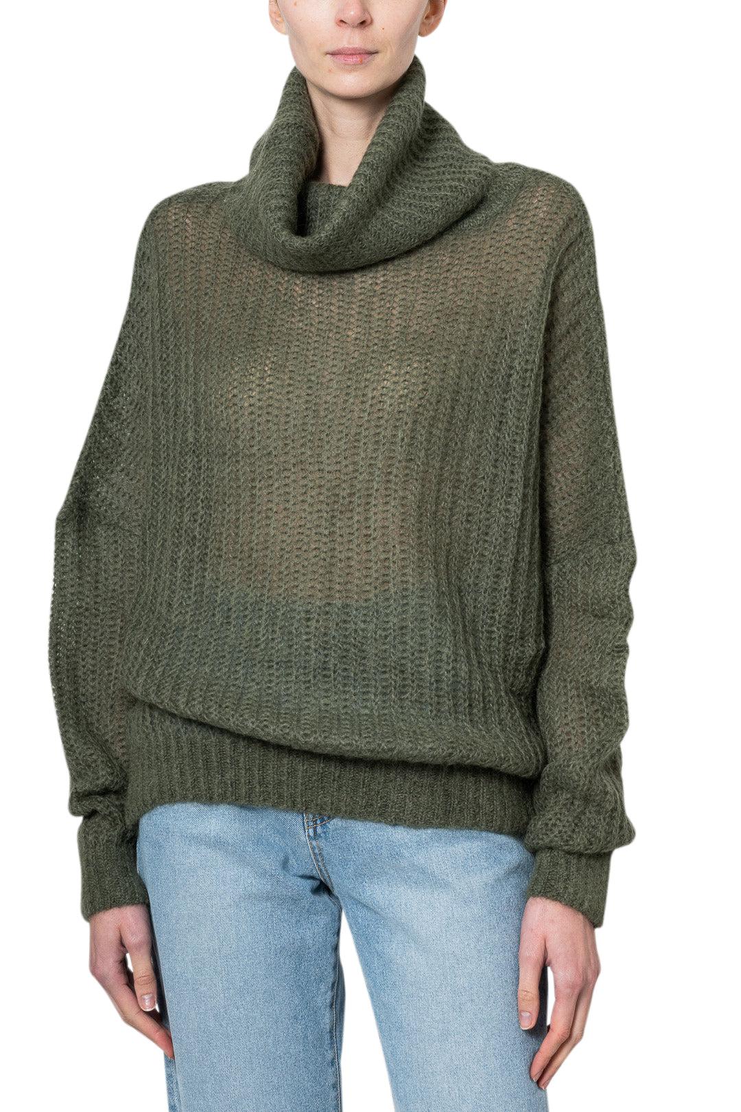 Alexandre Vauthier-HIGH NECK KNIT-203KTO1301 1329 203 KHAKI-dgallerystore