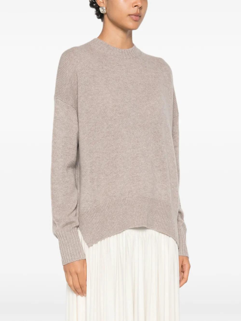 Allude-Round Sweater in cashmere-dgallerystore