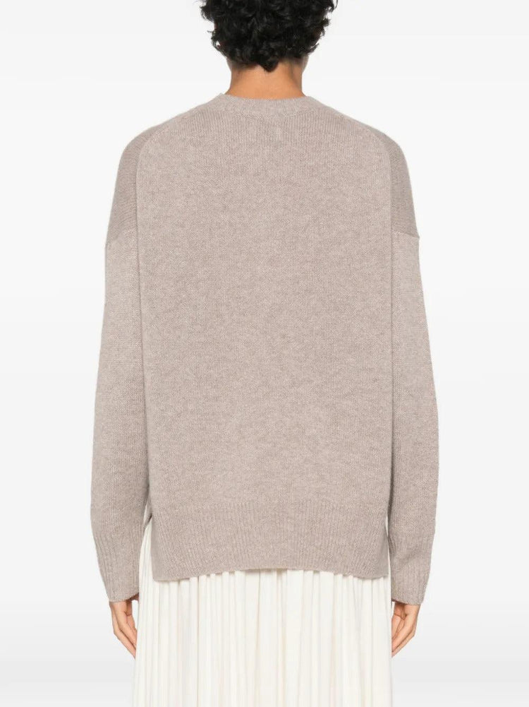 Allude-Round Sweater in cashmere-dgallerystore