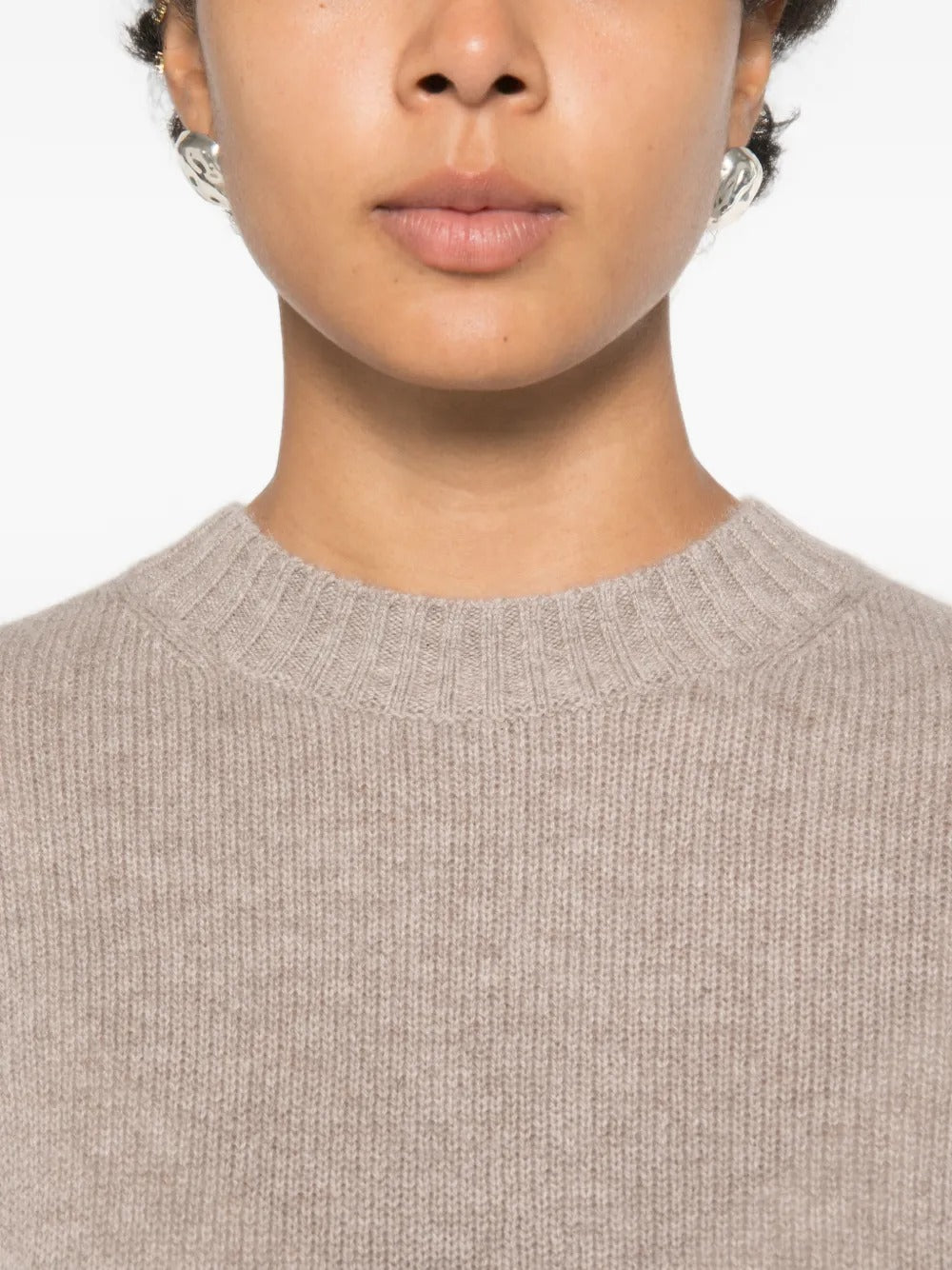 Allude-Round Sweater in cashmere-dgallerystore