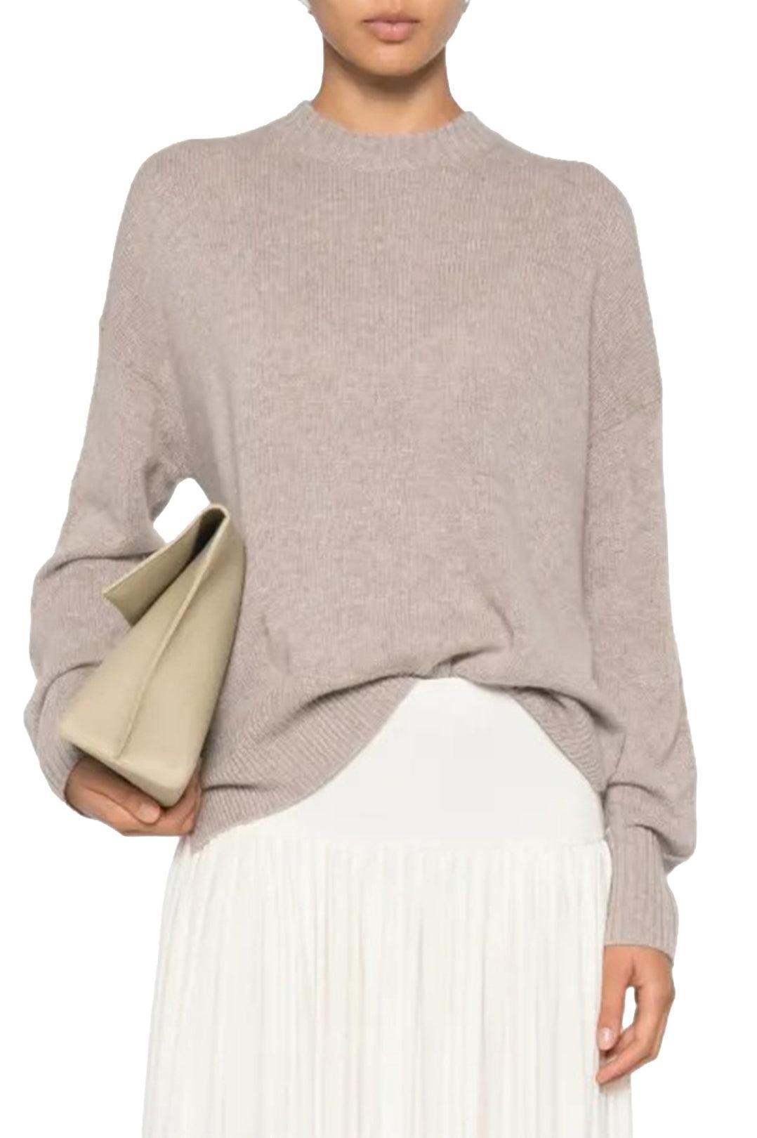 Allude-Round Sweater in cashmere-dgallerystore