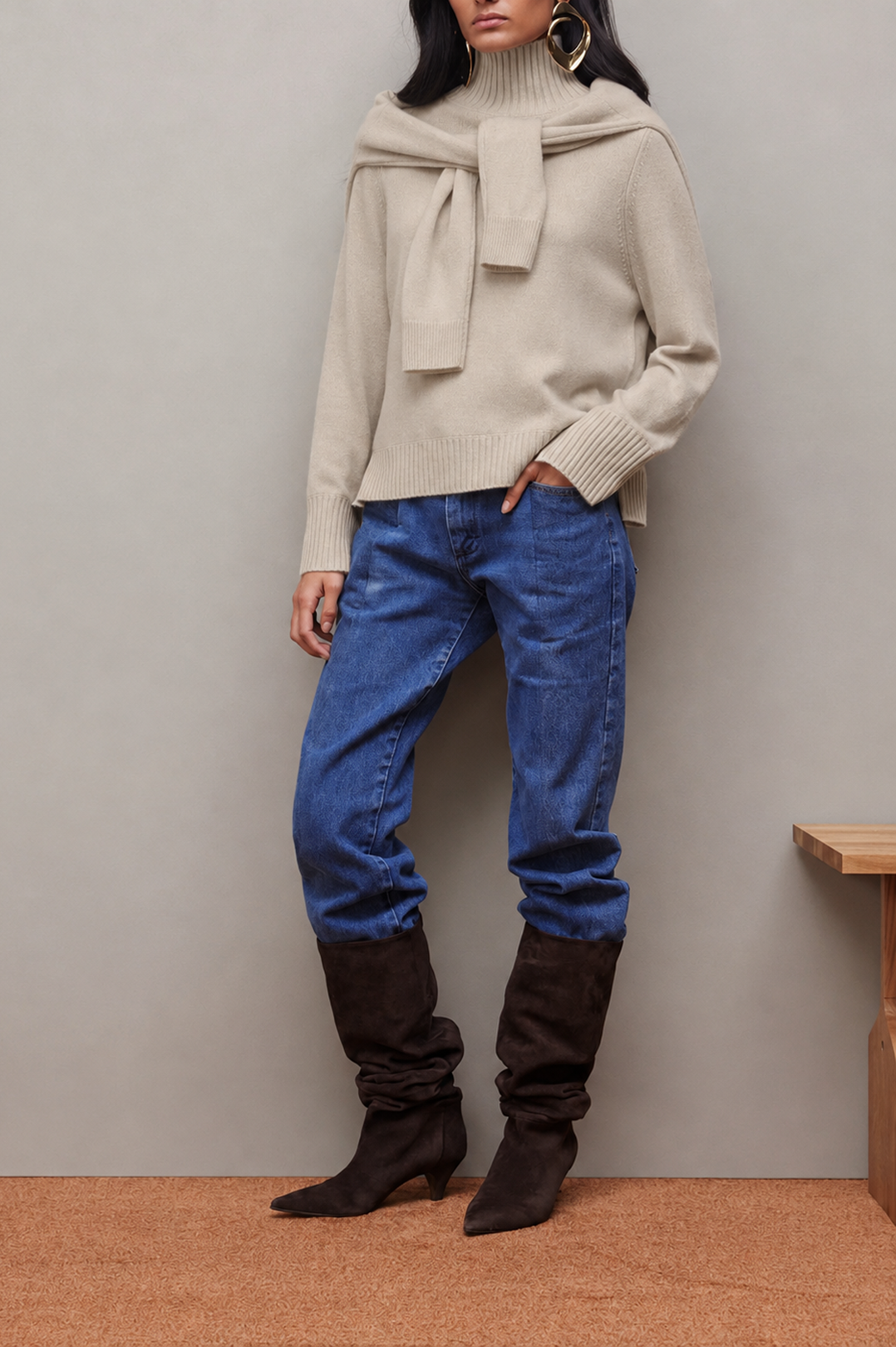 Allude-mockneck-sweater 100% cashmere-dgallerystore