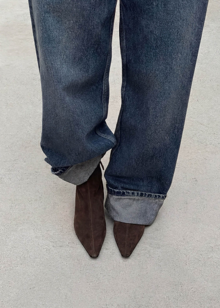 Alohas-Ambar suede brown leather ankle boots-dgallerystore