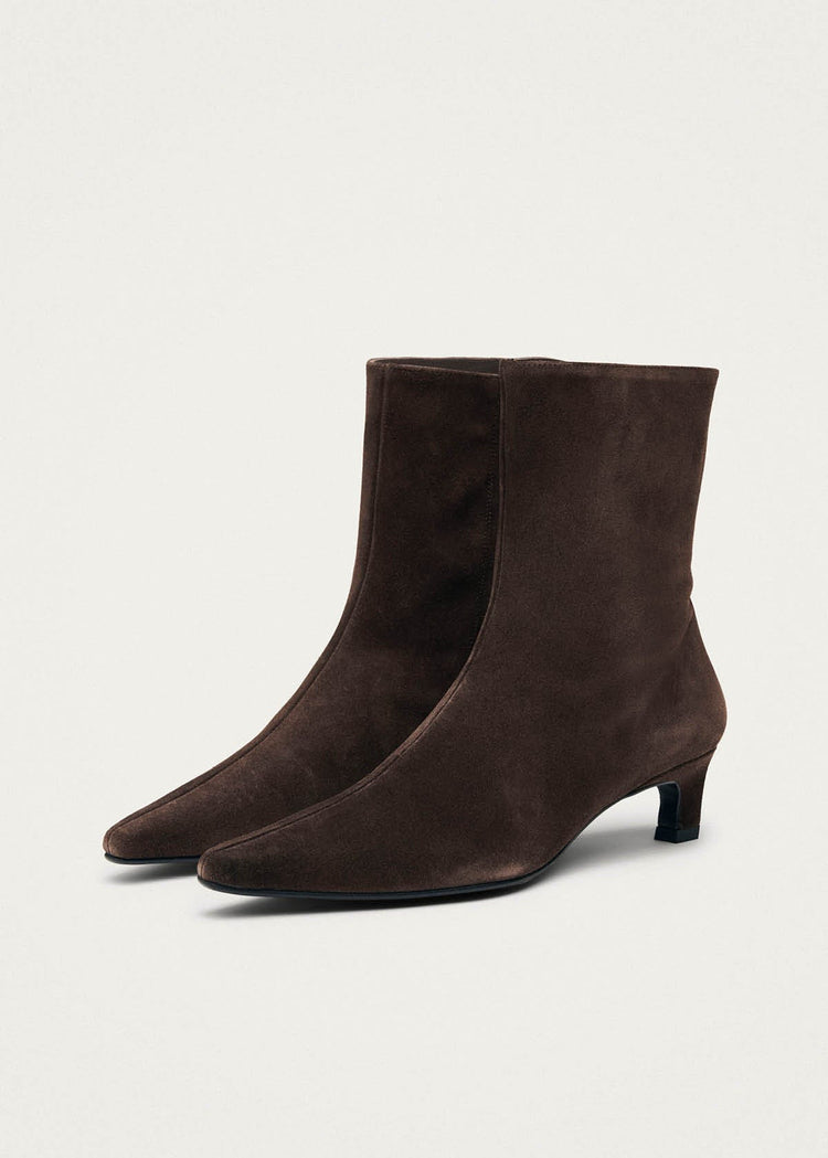 Alohas-Ambar suede brown leather ankle boots-dgallerystore