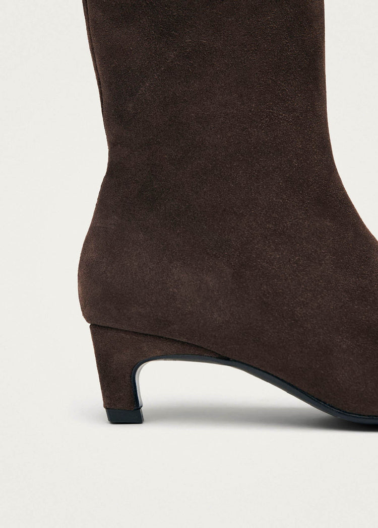 Alohas-Ambar suede brown leather ankle boots-dgallerystore